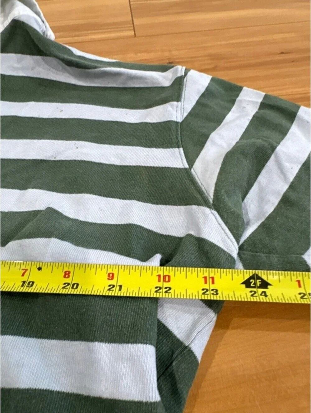 Vintage Polo by Ralph Lauren Green/White Striped Rugby Shirt - XL